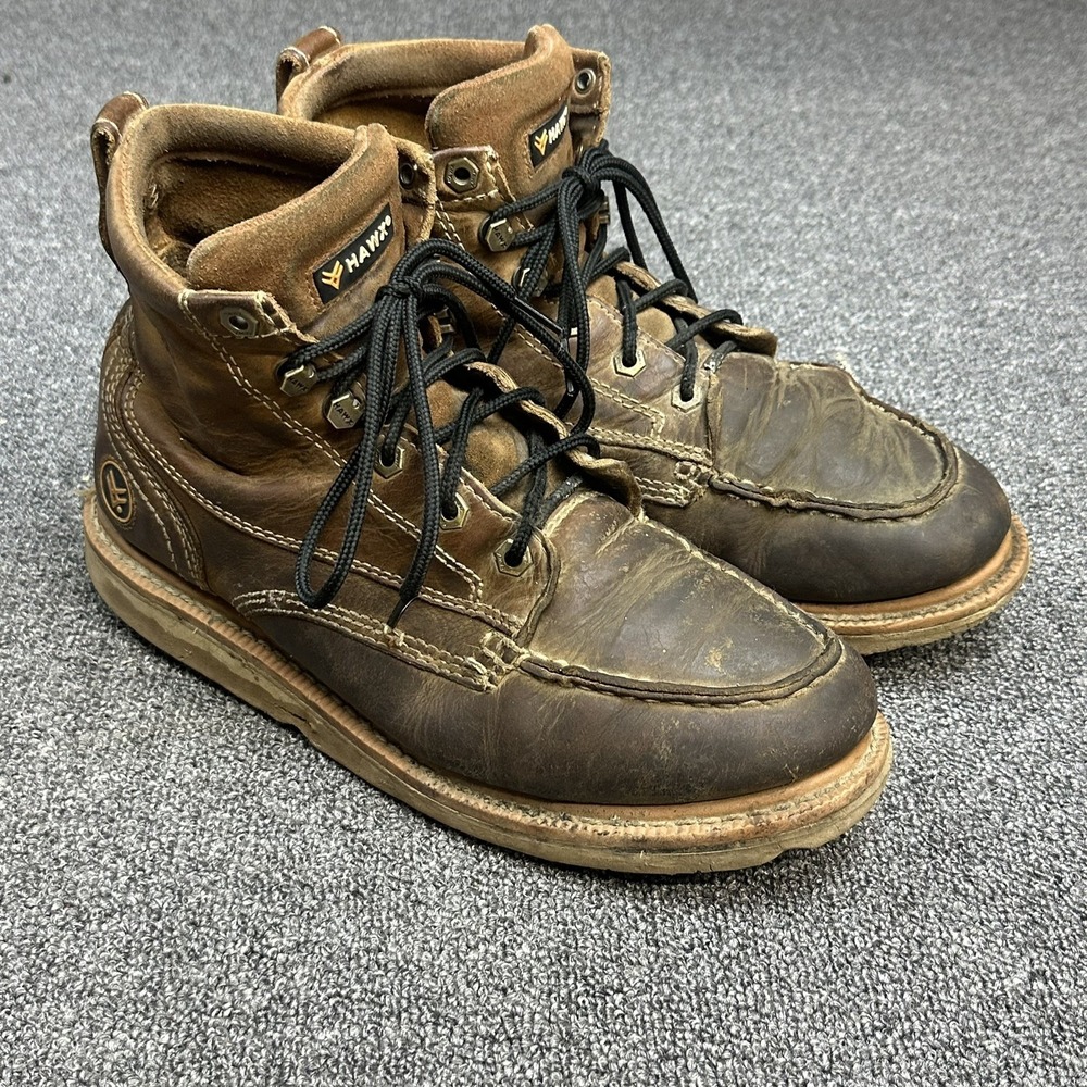 Hawx 6" Grade Soft Toe Work Boot Brown Leather Boots Men's Size 11.5 EE